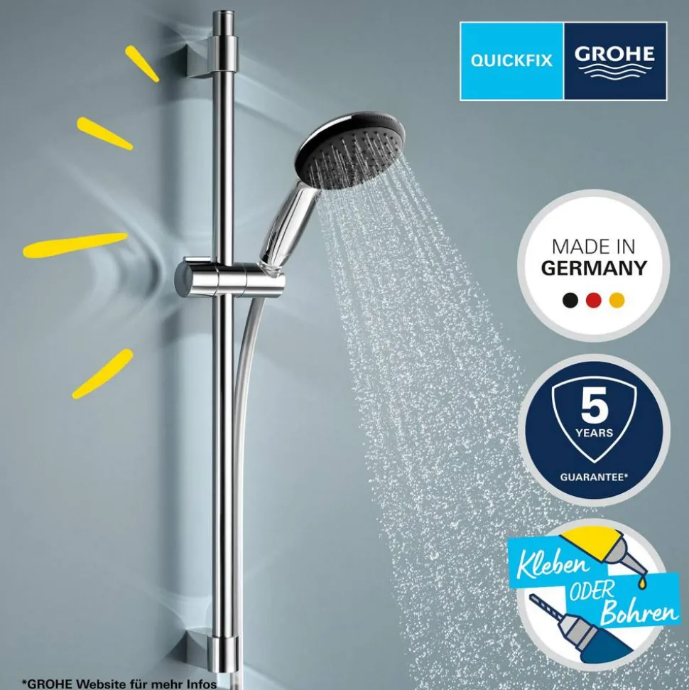 Brausestangenset 'Vitalio Start 110' chromfarben 2 Strahlarten, 60 cm