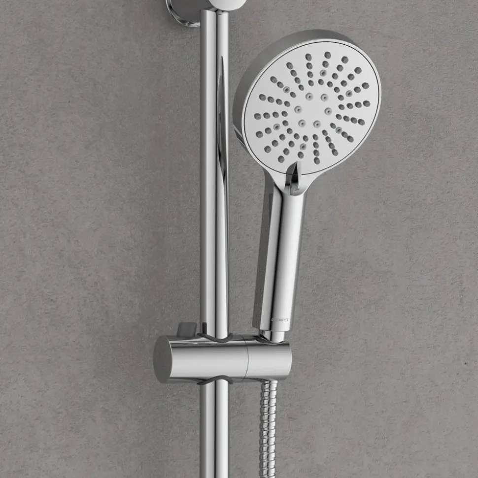 Brausestangenset zum Kleben, verchromt, 3 Strahlarten