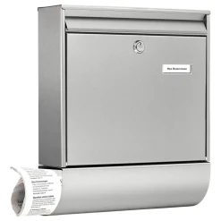Briefkasten 'Borkum-Set 38770 NI' edelstahlfarben 36,2 x 42,2 x 10 cm