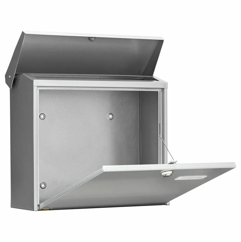 Briefkasten 'Comfort 913 SI' silbern 38 x 34 x 14,8 cm