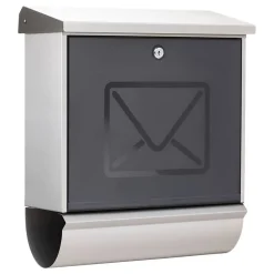 Briefkasten 'Lucca-Set 37130 NI Letter' edelstahlfarben/transluzent anthrazit 38 x 44 x 14,8 cm