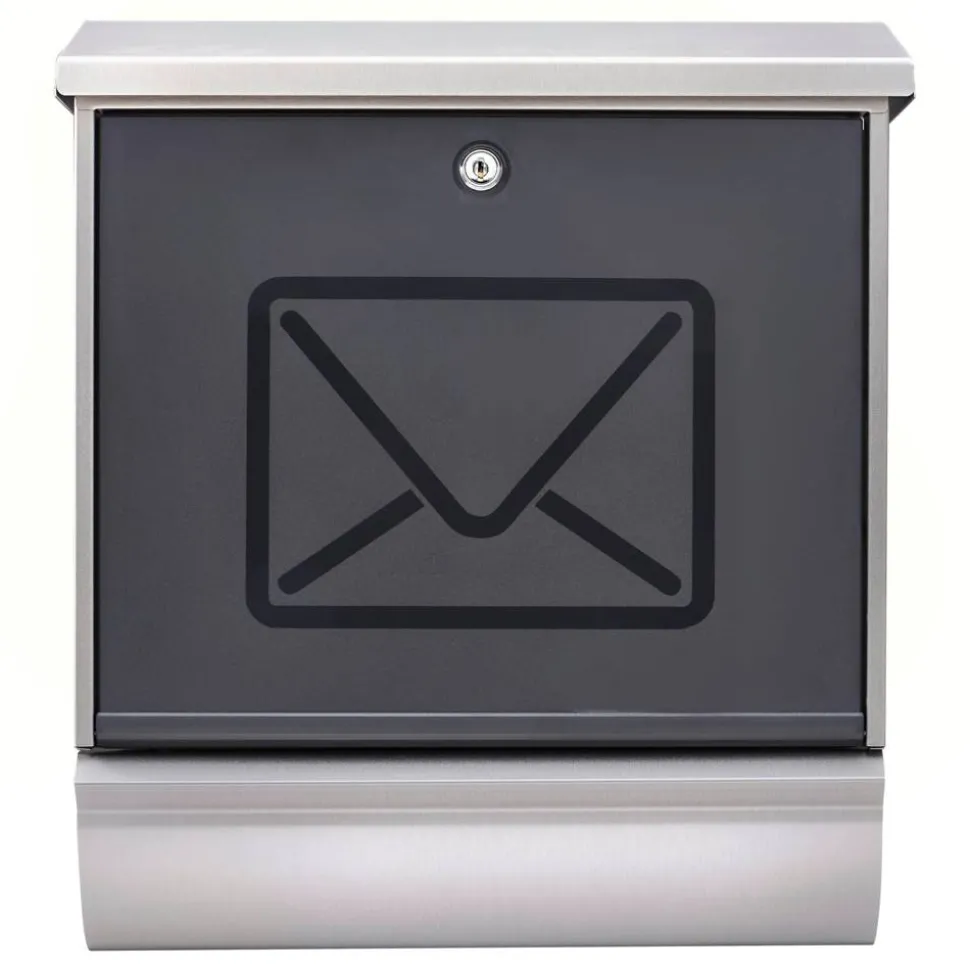 Briefkasten 'Lucca-Set 37130 NI Letter' edelstahlfarben/transluzent anthrazit 38 x 44 x 14,8 cm