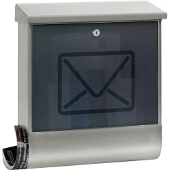 Briefkasten 'Lucenta' silbern/schwarz