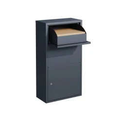 Briefkasten mit Paketbox 'Pollux' Stahl anthrazit 44 x 22 x 82 cm