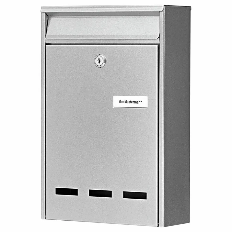 Briefkasten 'Pocket 5871 SI' silbern 21,5 x 31,5 x 7,5 cm
