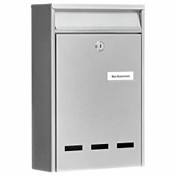 Briefkasten 'Pocket 5871 SI' silbern 21,5 x 31,5 x 7,5 cm
