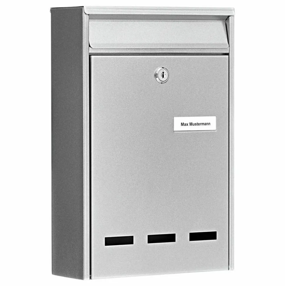 Briefkasten 'Pocket 5871 SI' silbern 21,5 x 31,5 x 7,5 cm