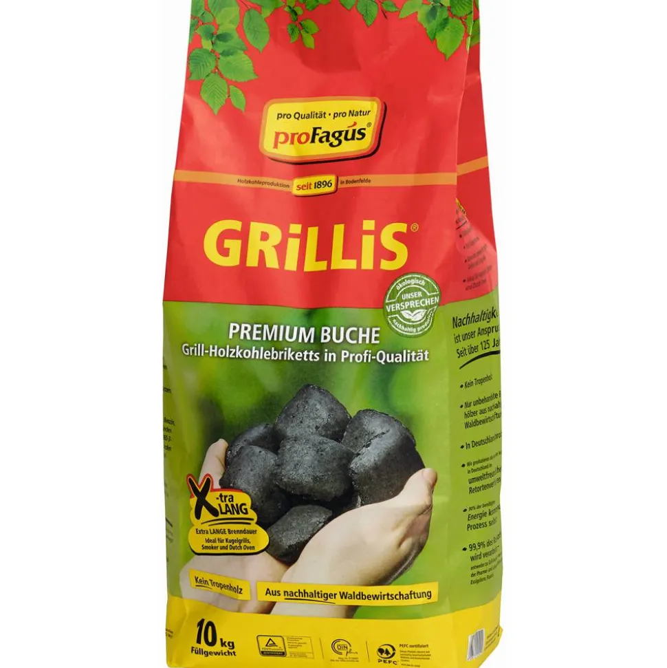 Buchen-Grillholzkohlebriketts 'Grillis' 10 kg
