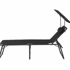 Campingliege 'Comfort' klappbar mit Sonnendach anthrazit 69 x 43 x 200 cm