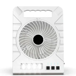 Camping-Ventilator weiß Solarpanel Front-/Seitenleuchten 19 x 25 cm