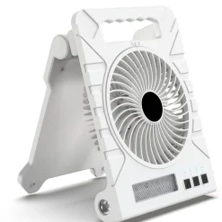 Camping-Ventilator weiß Solarpanel Front-/Seitenleuchten 19 x 25 cm
