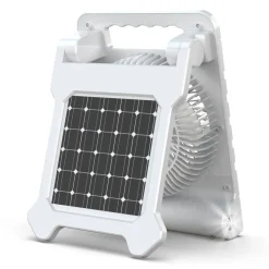 Camping-Ventilator weiß Solarpanel Front-/Seitenleuchten 19 x 25 cm