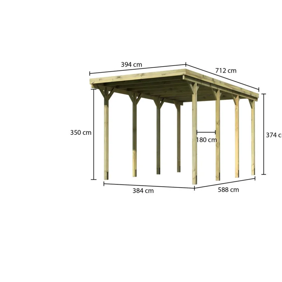 Caravan-Carport 394 x 712 cm Kiefer KDI PVC-Dach