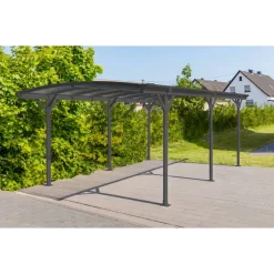 Carport 'Bergen' mit Runddach anthrazit Aluminium 505 x 300 x 220 cm