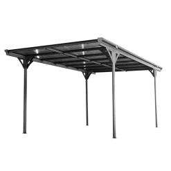 Carport 'Helsinki' mit Flachdach anthrazit Metall 503 x 305 x 232 cm