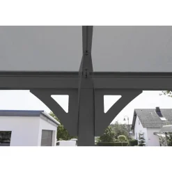 Carport 'Helsinki' mit Flachdach anthrazit Metall 503 x 305 x 232 cm