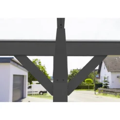 Carport 'Helsinki' mit Flachdach anthrazit Metall 503 x 305 x 232 cm