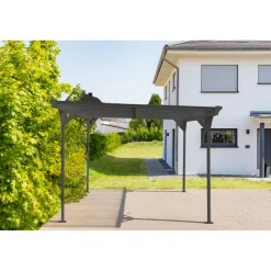 Carport 'Helsinki' mit Flachdach anthrazit Metall 503 x 305 x 232 cm