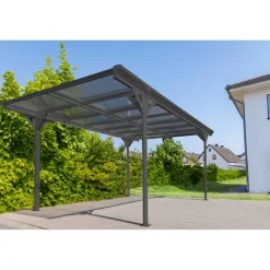 Carport 'Helsinki' mit Flachdach anthrazit Metall 503 x 305 x 232 cm