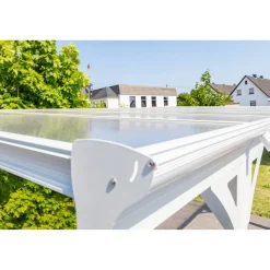 Carport 'Helsinki' mit Flachdach weiß Metall 503 x 305 x 232 cm