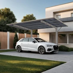 Carport 'Wing 80' Aluminium silbern 531,4 x 260 x 275,7 cm