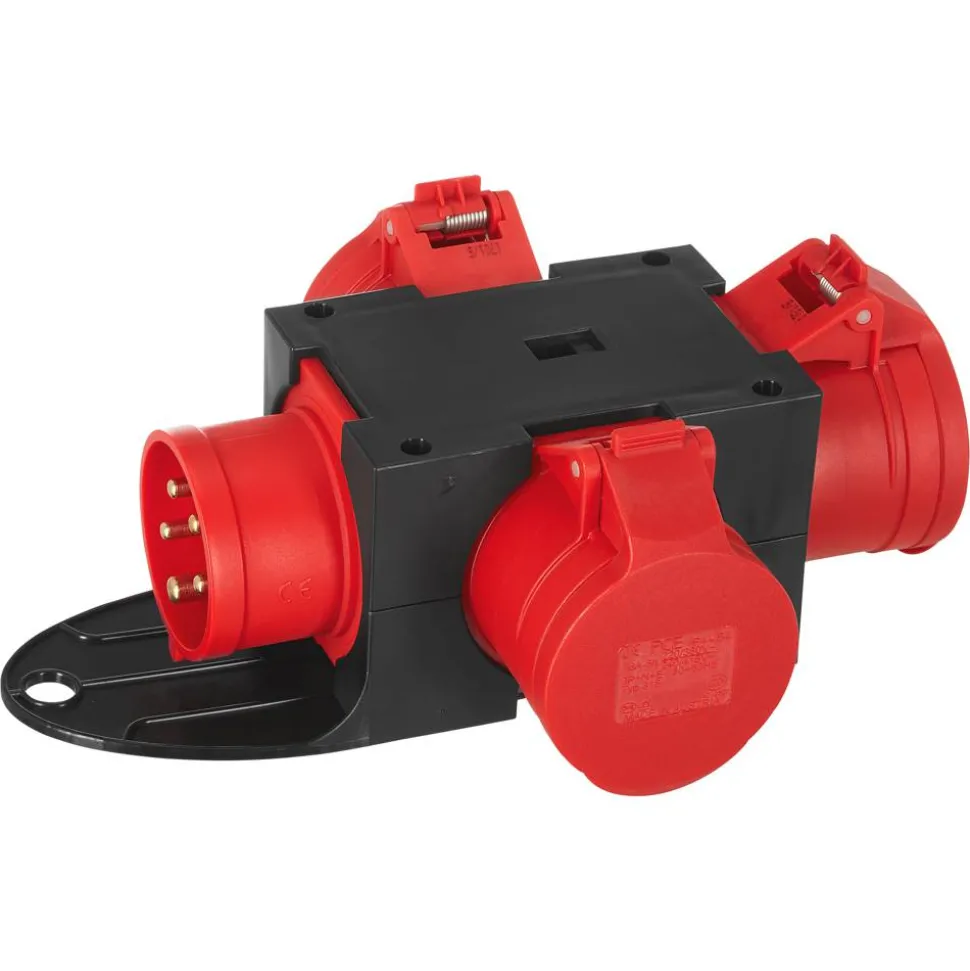 CEE-Verteiler rot/schwarz 5-polig 16 A