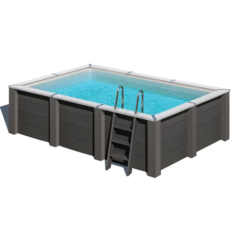 Composite Pool-Set 'Avantgarde Nova' rechteckig grau 455 × 315 × 126 cm, Smart Plug Modul