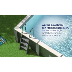 Composite Pool-Set 'Avantgarde Nova' rechteckig grau 455 × 315 × 126 cm, Smart Plug Modul