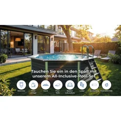 Composite Pool-Set 'Avantgarde' grau Ø 410 × 124 cm