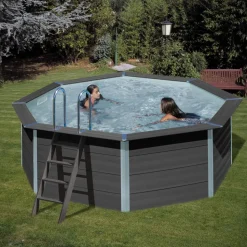 Composite Pool-Set 'Avantgarde' grau Ø 410 × 124 cm