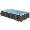 Composite Pool-Set 'Avantgarde Nova' rechteckig grau 606 × 326 × 124 cm, mit LED-Strahler und Smart Plug Modul