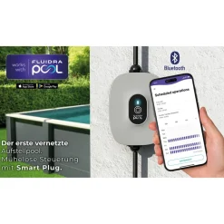 Composite Pool-Set 'Avantgarde Nova' rechteckig grau 606 × 326 × 124 cm, mit LED-Strahler und Smart Plug Modul