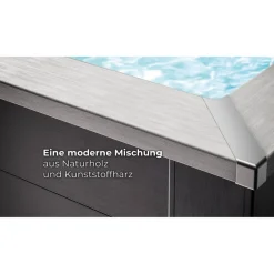 Composite Pool-Set 'Avantgarde Nova' rechteckig grau 606 × 326 × 124 cm, mit LED-Strahler und Smart Plug Modul