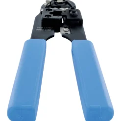 Crimpzange schwarz/blau für Rund- und Flachkabel