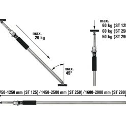 Deckenstütze 'ST250' 145-250 cm