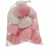 Deko-Eier Kunststoff rosa/weiß 12 Stück