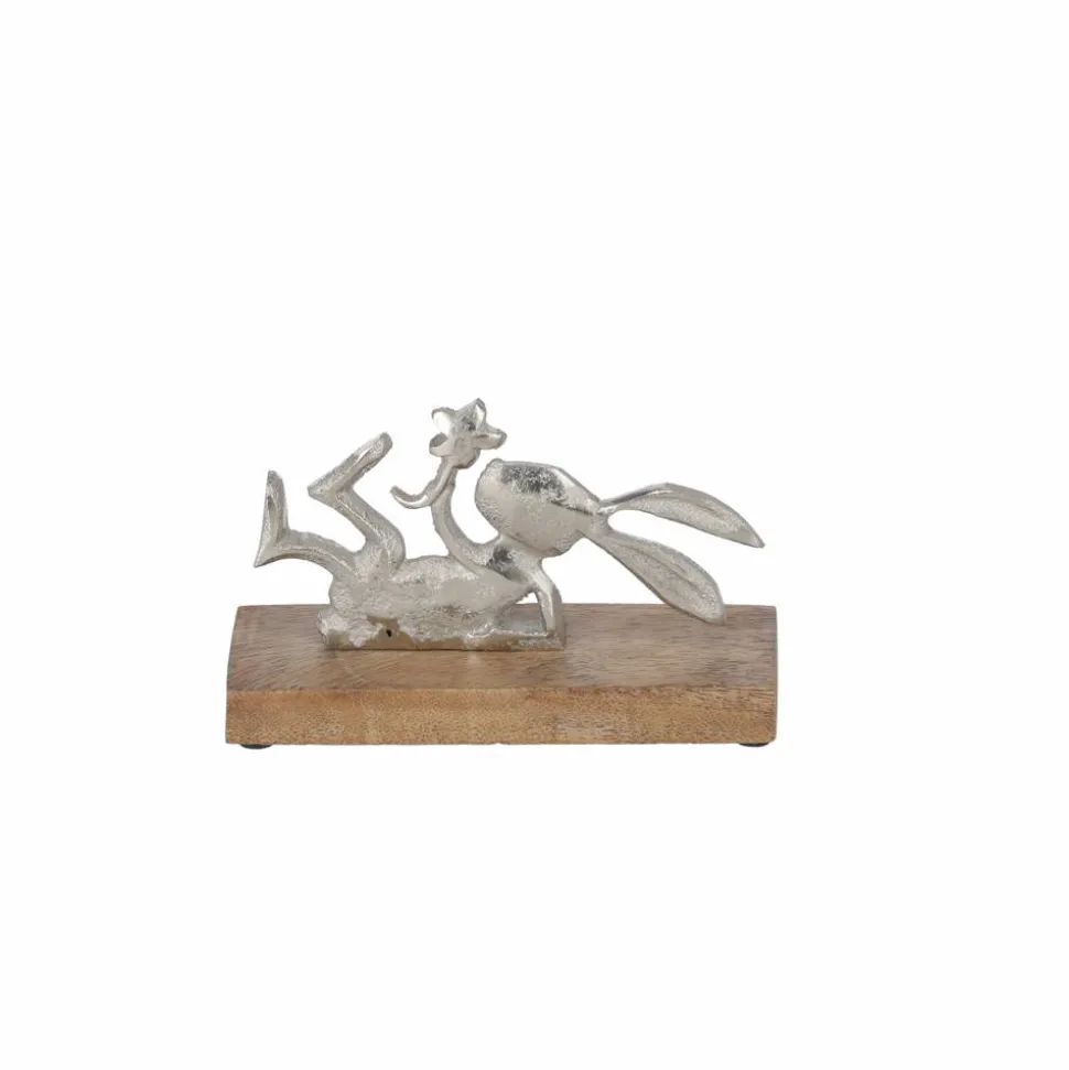 Deko-Figur 'Hase' silberfarben 15 x 10,5 x 5 cm