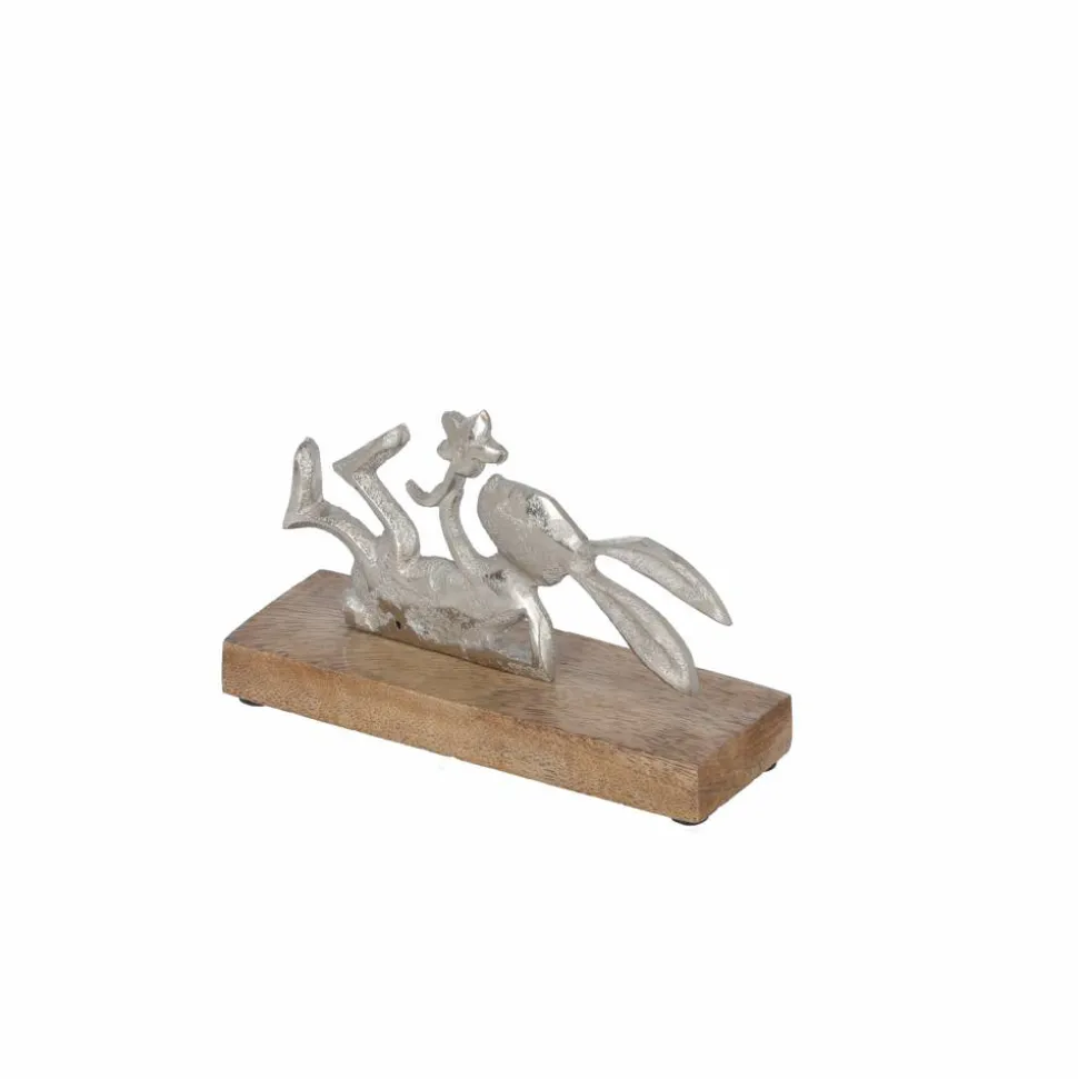 Deko-Figur 'Hase' silberfarben 15 x 10,5 x 5 cm