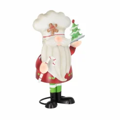 Dekofigur Santa mit Tanne 31 cm