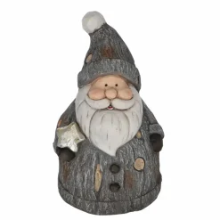 Dekofigur 'Weihnachtsmann' grau 47 cm