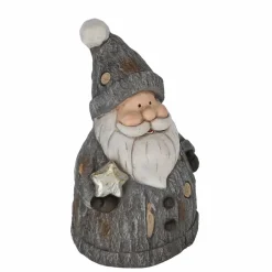 Dekofigur 'Weihnachtsmann' grau 47 cm