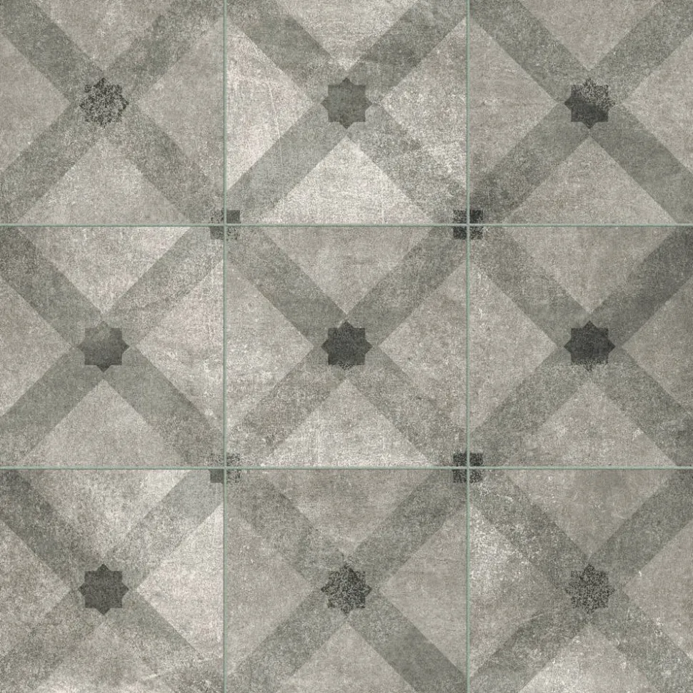 Dekorfliese 'Marte' grau 61 x 61 cm