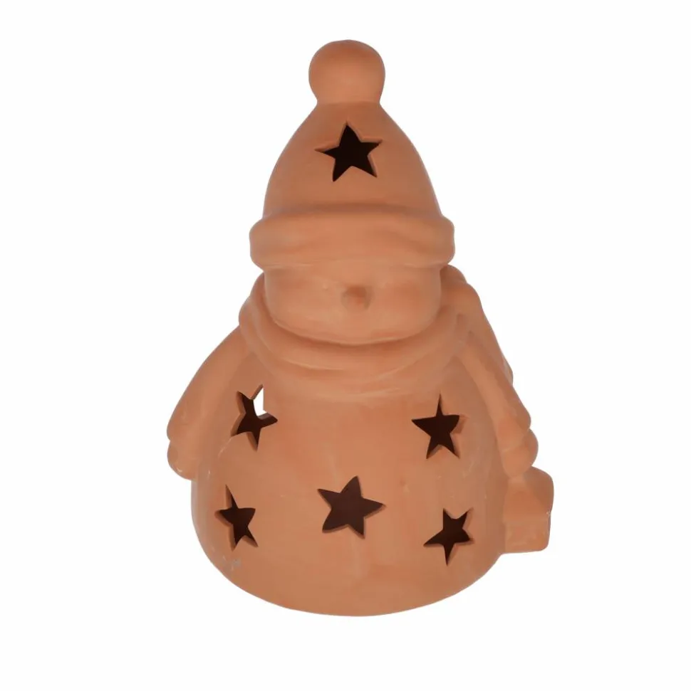 Deko-Schneemann aus Ton 29 cm