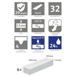 Designboden 'Aquadura' EDF194 Camden Eiche weiss 7,5 mm