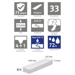 Designboden 'Aquadura+' EDF301 Scivaro Schiefer 7,5 mm