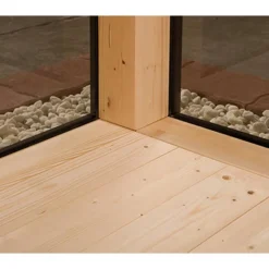 Design-Saunahaus 'Cubilis' mit Sauna Varberg 3 und 7,5 kW OS-Ofenset, Steuerung 380 x 300 x 249 cm