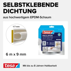 Dichtungsband Silikon 'Insulation' transparent 0,7 x 0,9 x 600 cm