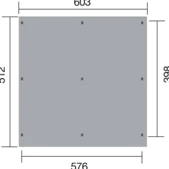 Doppelcarport '618' 600 x 512 cm ohne Dacheindeckung
