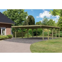 Doppelcarport 'Carlos 3' Kiefer PVC-Dach 860 x 598 x 237 cm