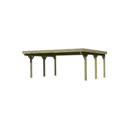 Doppelcarport 'Classic 1' 598 x 480 cm Kiefer KDI Stahl-Dach